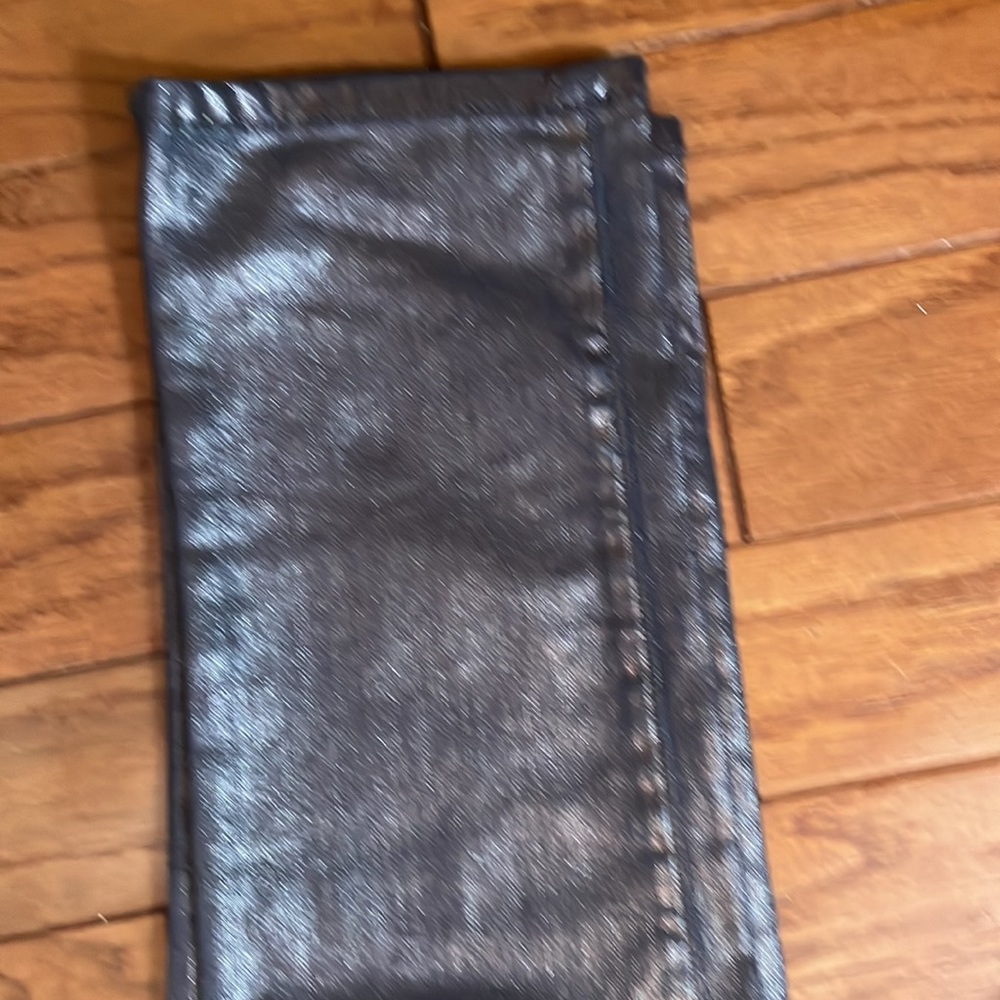 LANDS END 8 tall coated BLUE jeans 5 pocket high rise NWOT slim - Picture 3 of 14